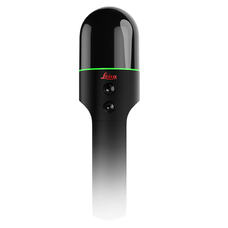 Leica BLK2GO 스캐너의 전면 로고 보기
