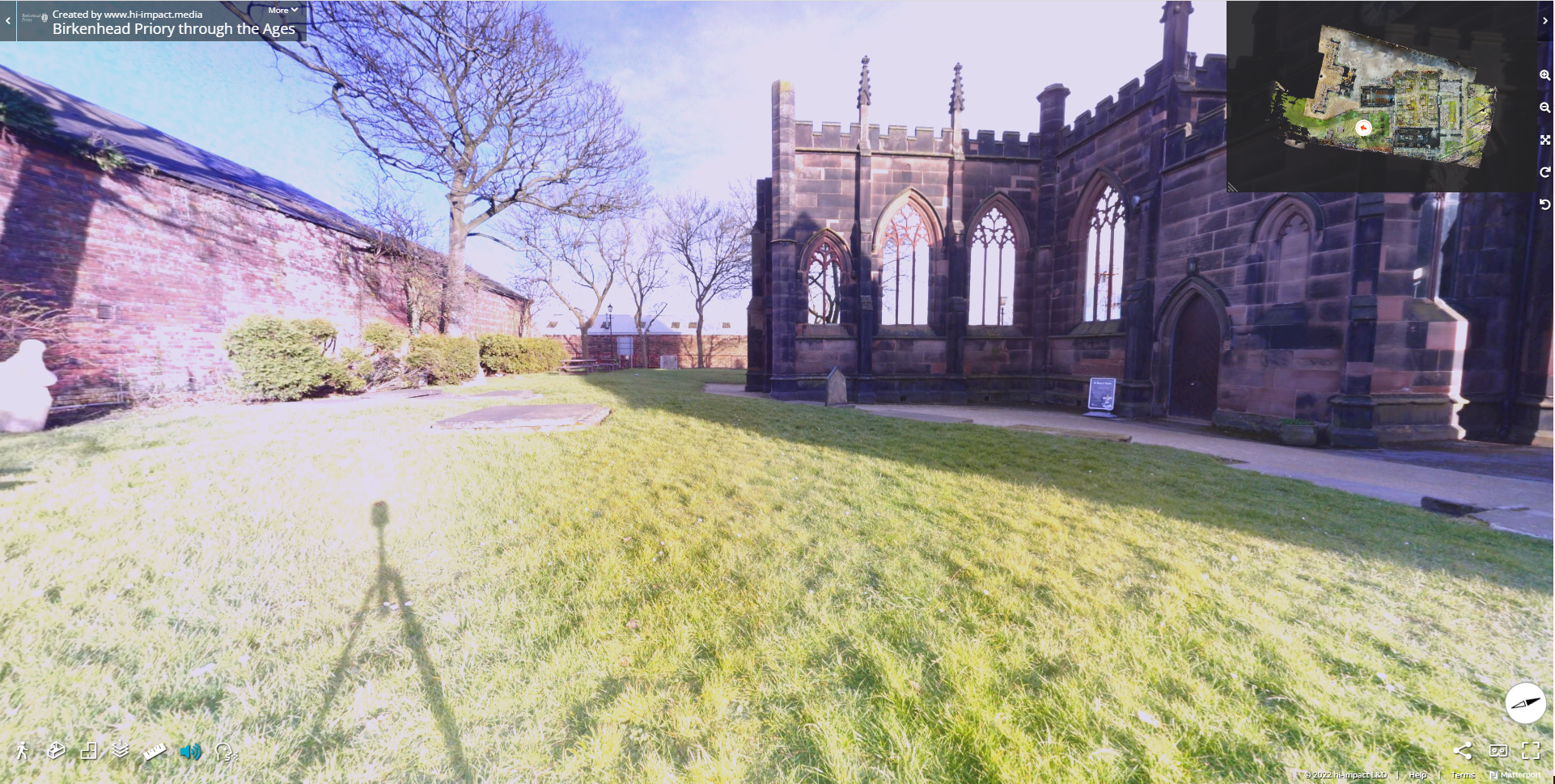 Birkenhead Priory 안뜰의 BLK360 스캔