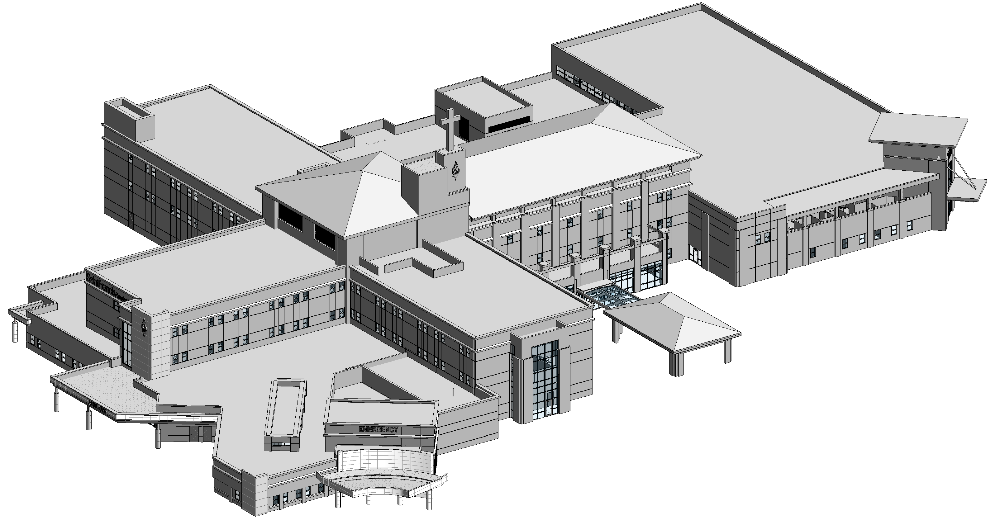 세인트 프란시스 병원의 3D Revit 모델