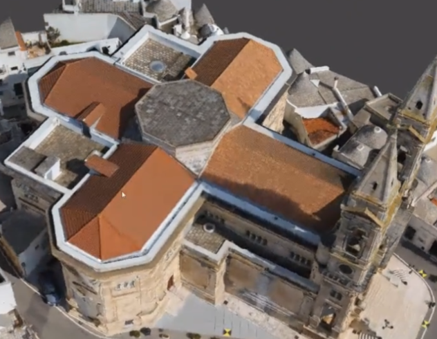 이탈리아 알베로벨로의 산티 메디치 대성당(Basilica Santi Medici)에 대한 드론 조사